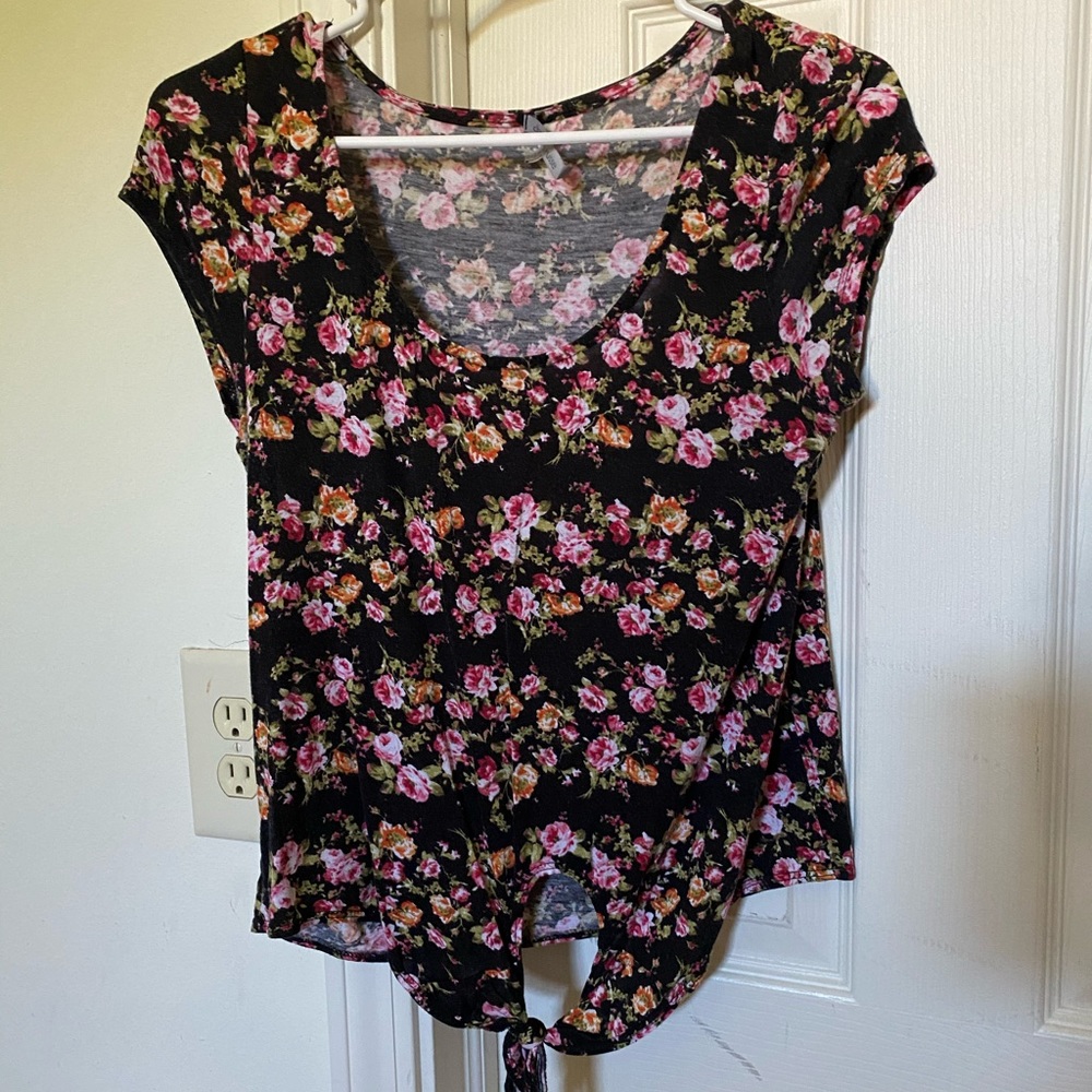 Charlotte Russe Black Floral Top